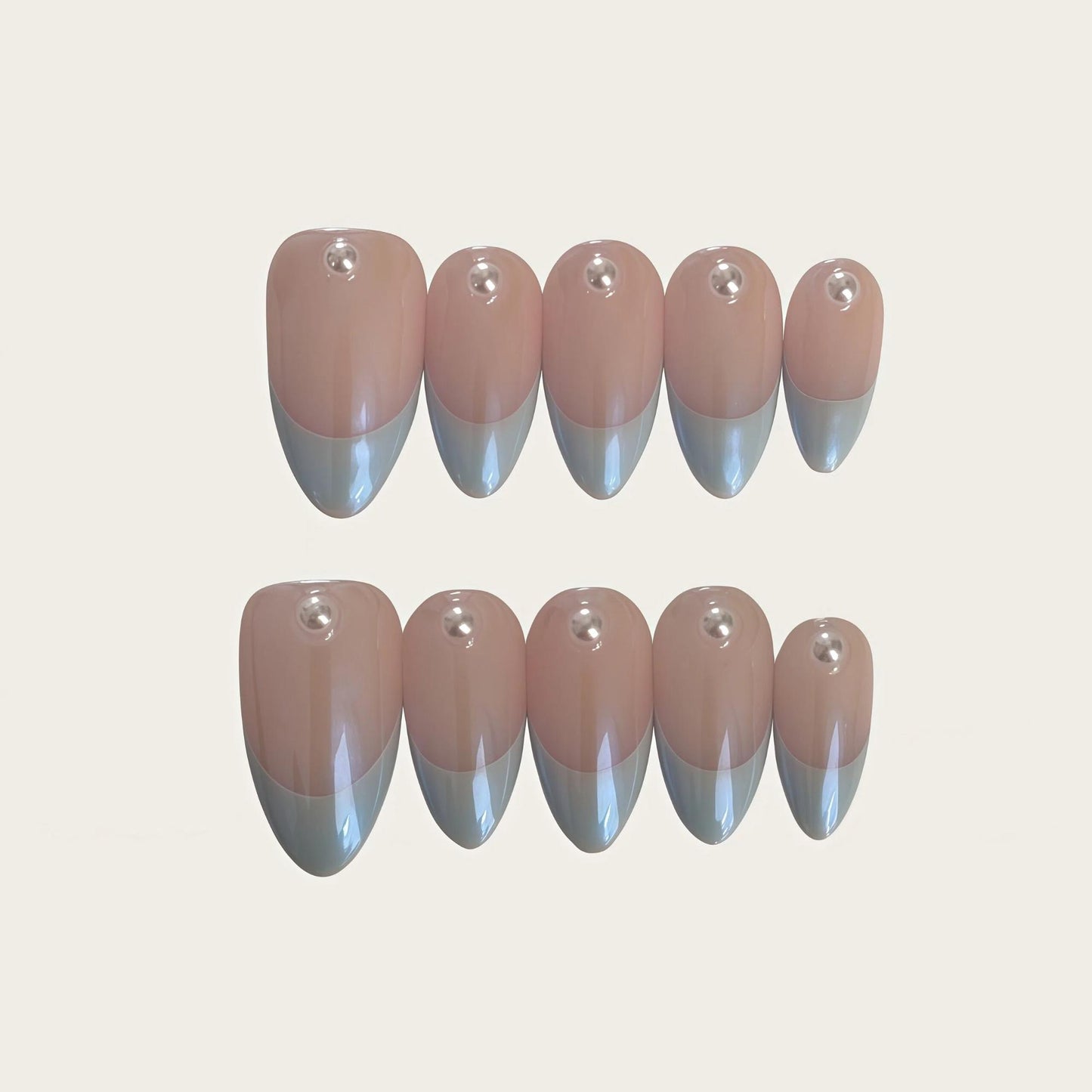 Pearl & Blue French Tip