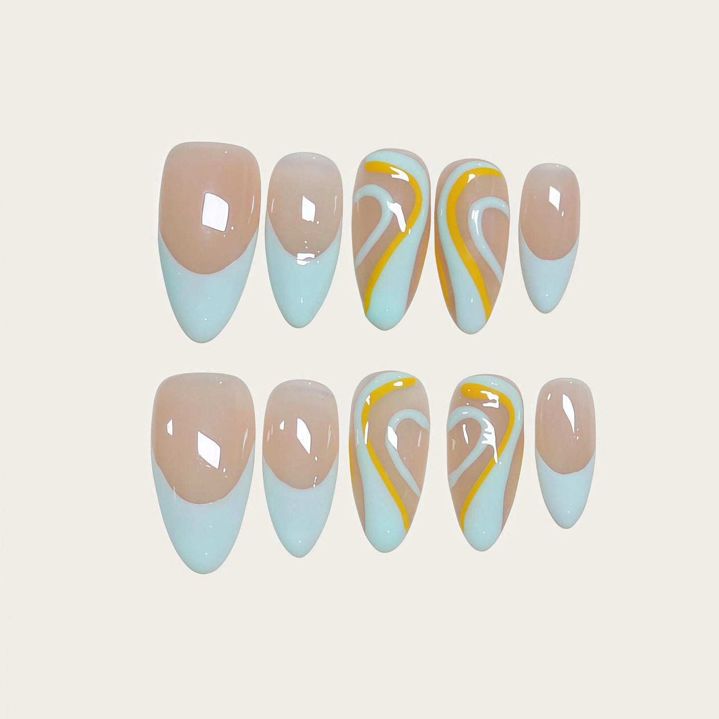 Nude Mint Swirl French