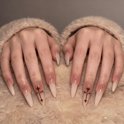 Gothic Cross Stiletto Nails detail UK