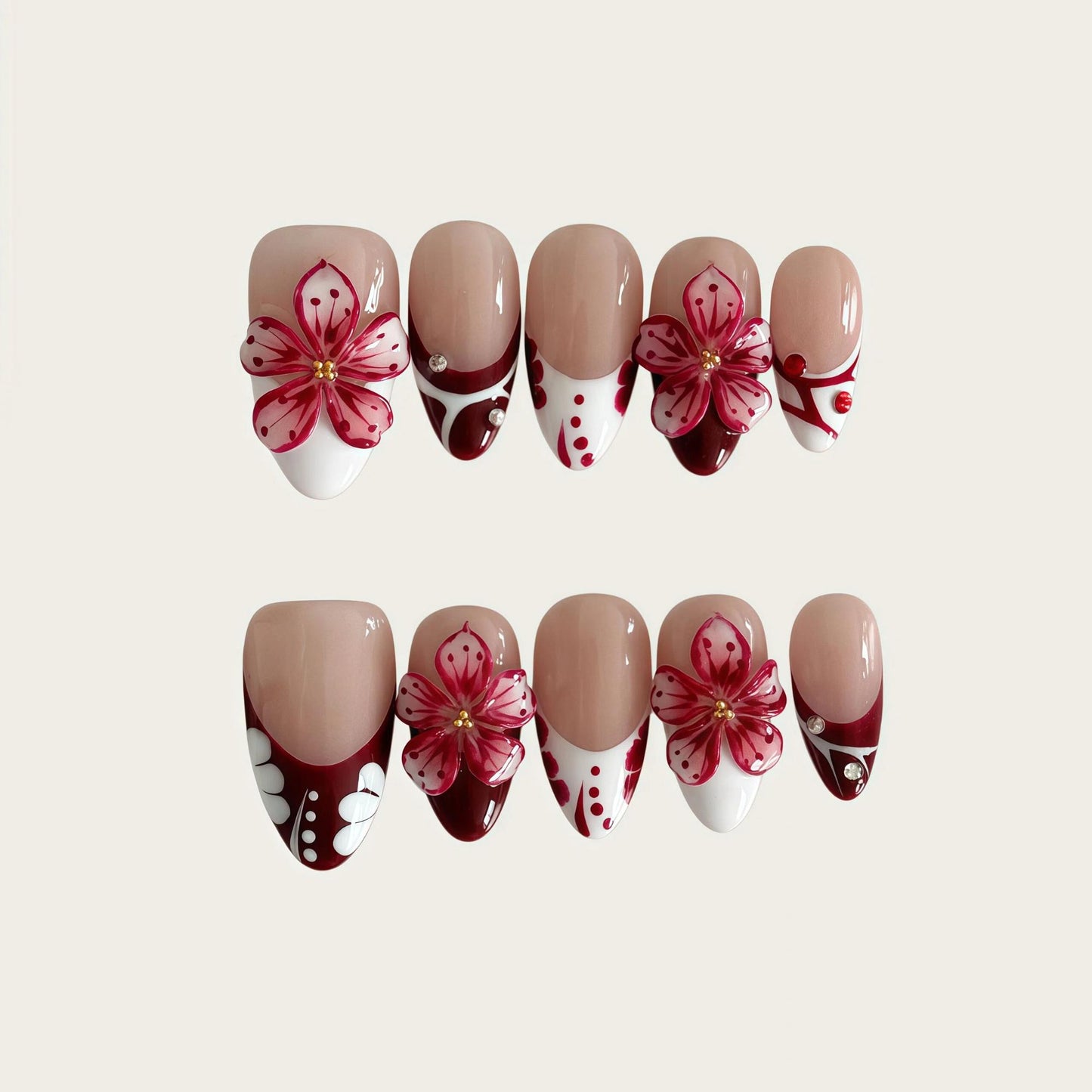 3D Cherry Blossom & Red French