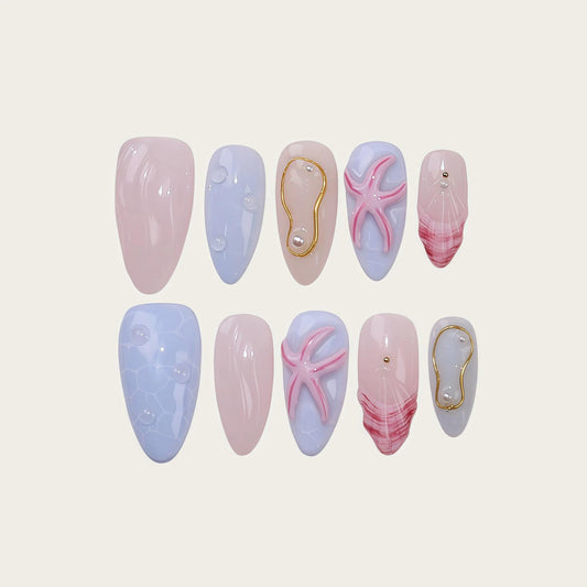 Pink Blue Coastal Chic