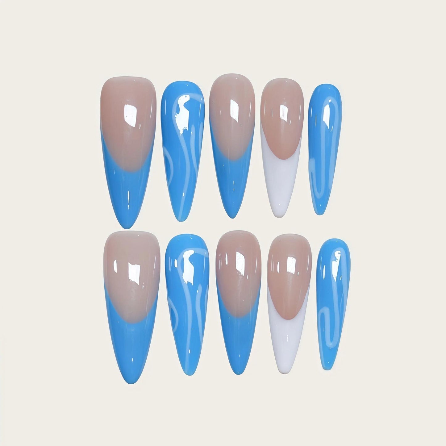 Nude & Sky Blue Chic