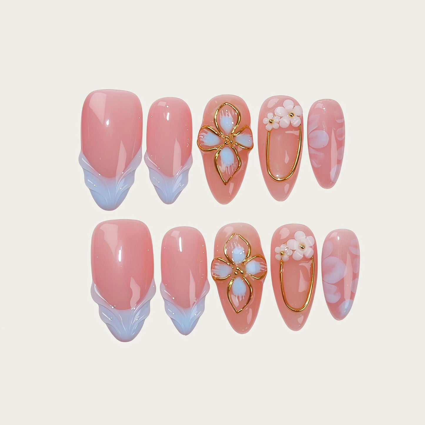 Pink to Blue Ombre Mani