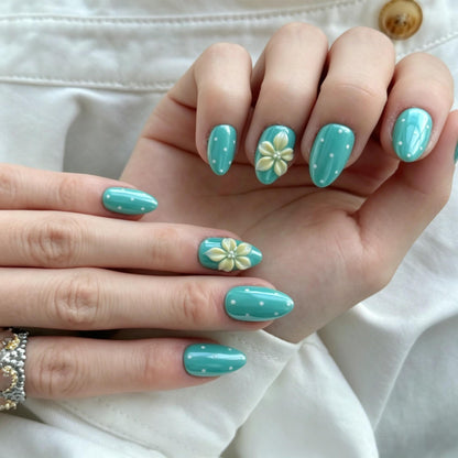 Turquoise Polka Dot Floral