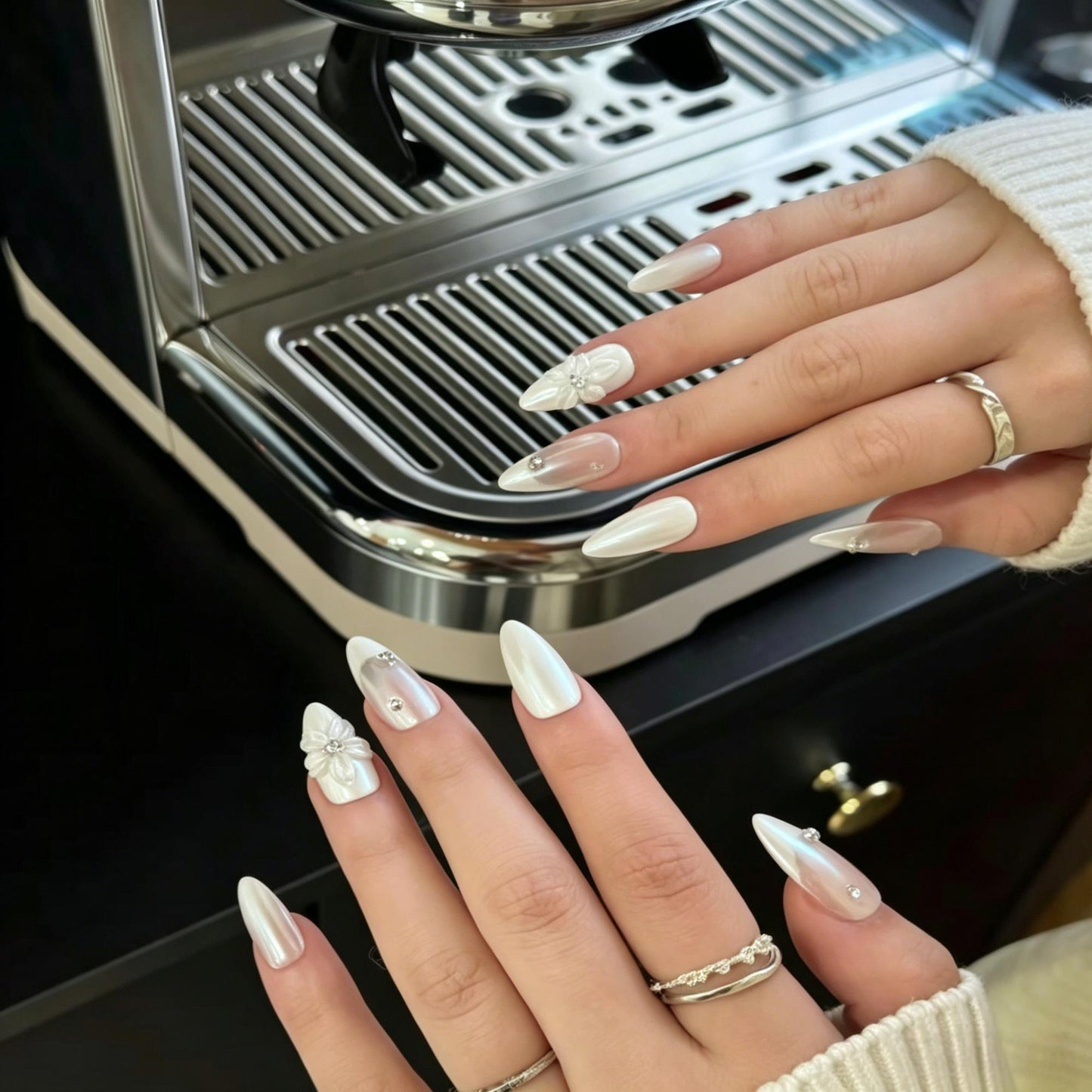 Pearl White Floral