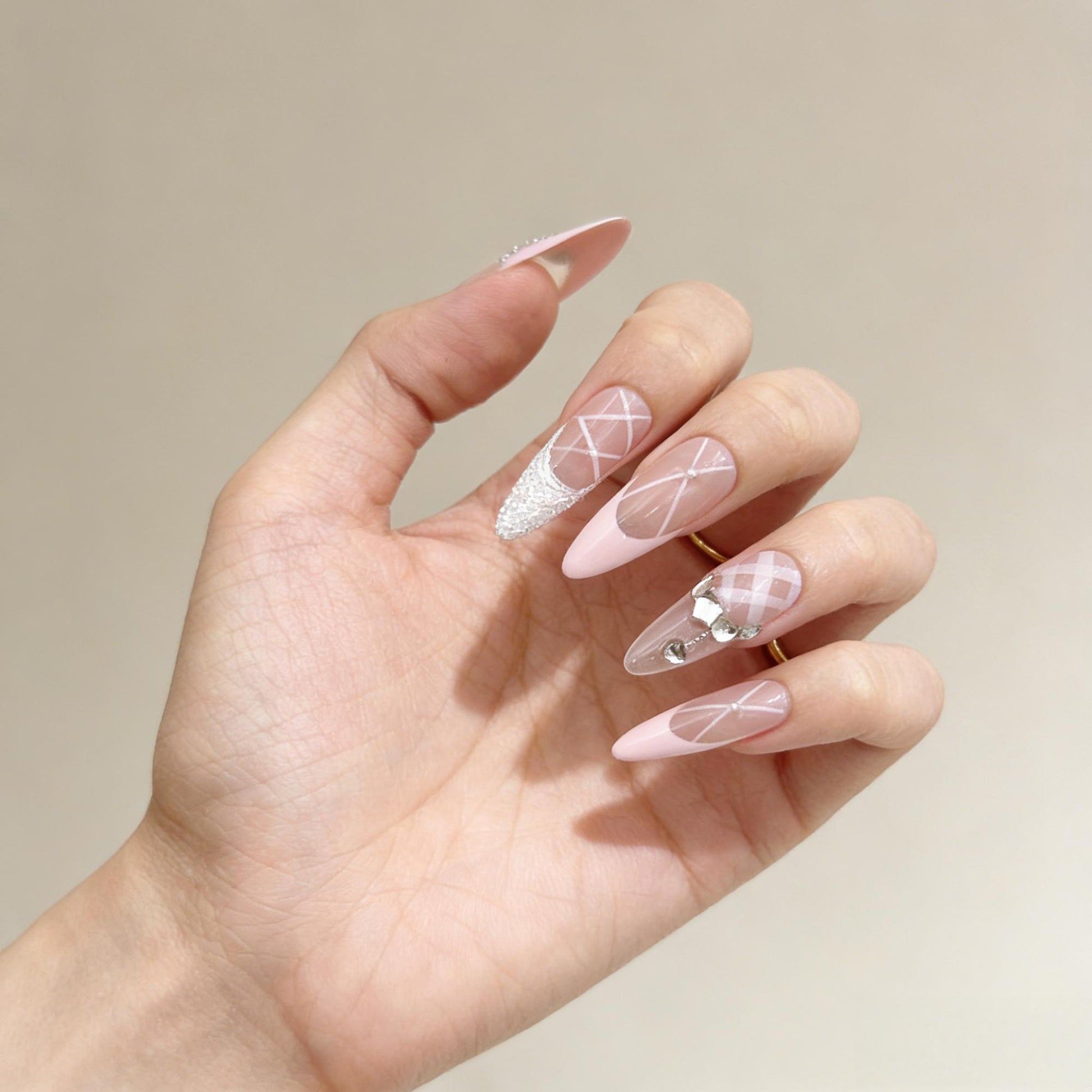 Pastel Dot Press-On Nails - Yellow Blue Red False Nails UK - close up - ClouDIY UK