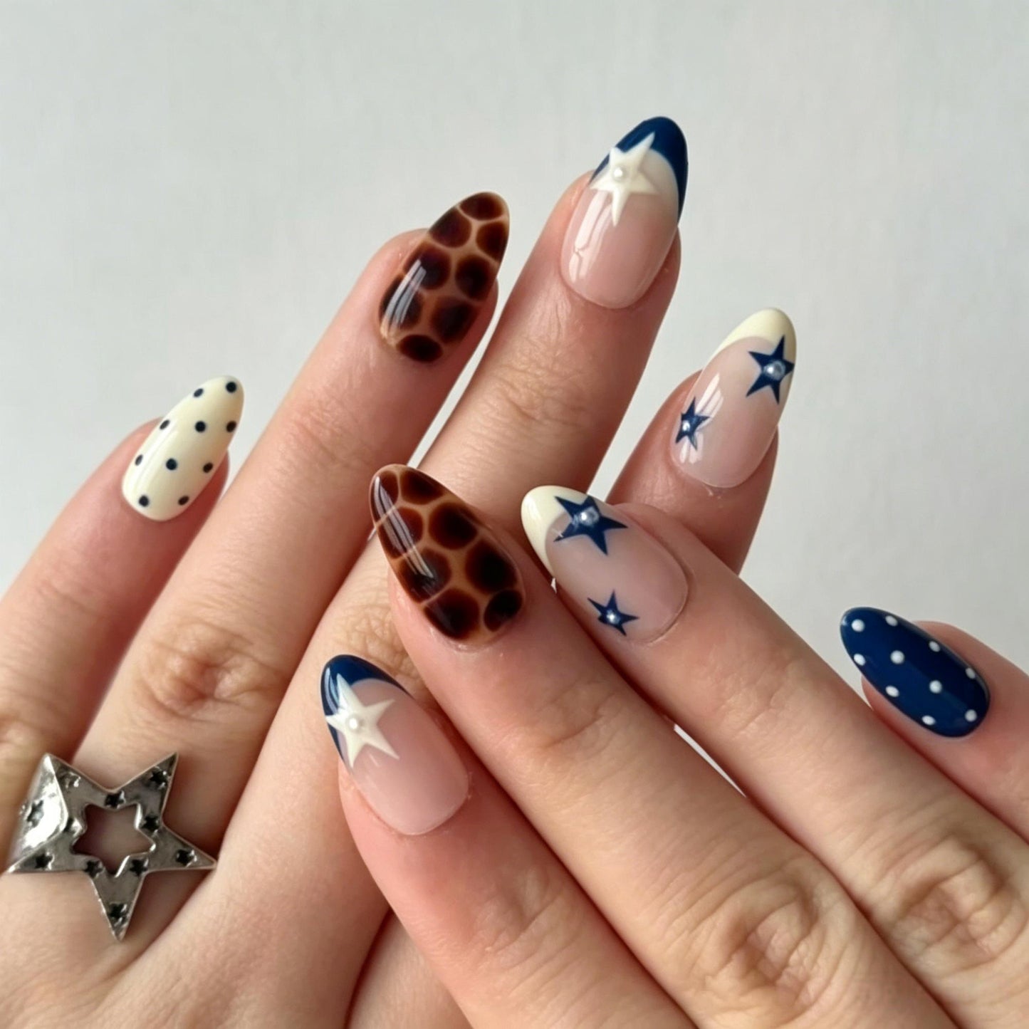 Navy Star Tortoiseshell Mix