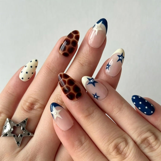 Navy Star Tortoiseshell Mix