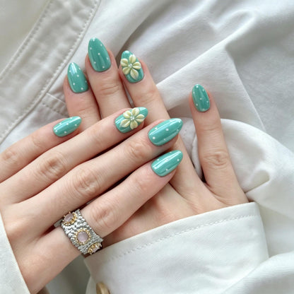 Turquoise Polka Dot Floral