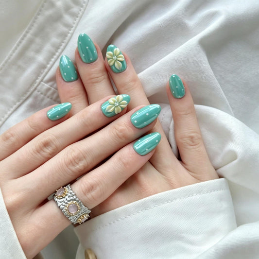 Turquoise Polka Dot Floral