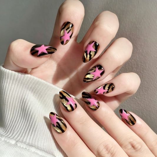 Tiger Print Pink Star