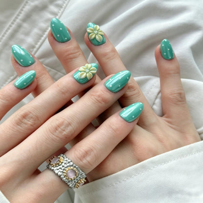 Turquoise Polka Dot Floral