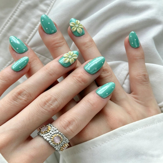 Turquoise Polka Dot Floral