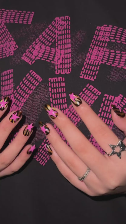 Tiger Print Pink Star