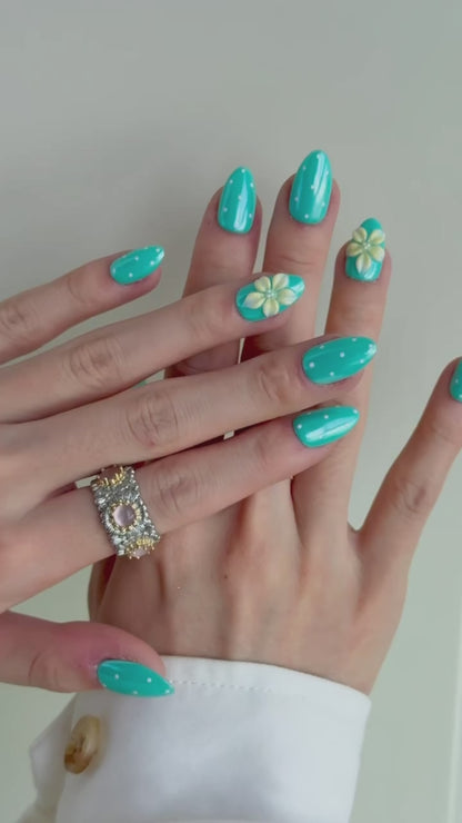Turquoise Polka Dot Floral