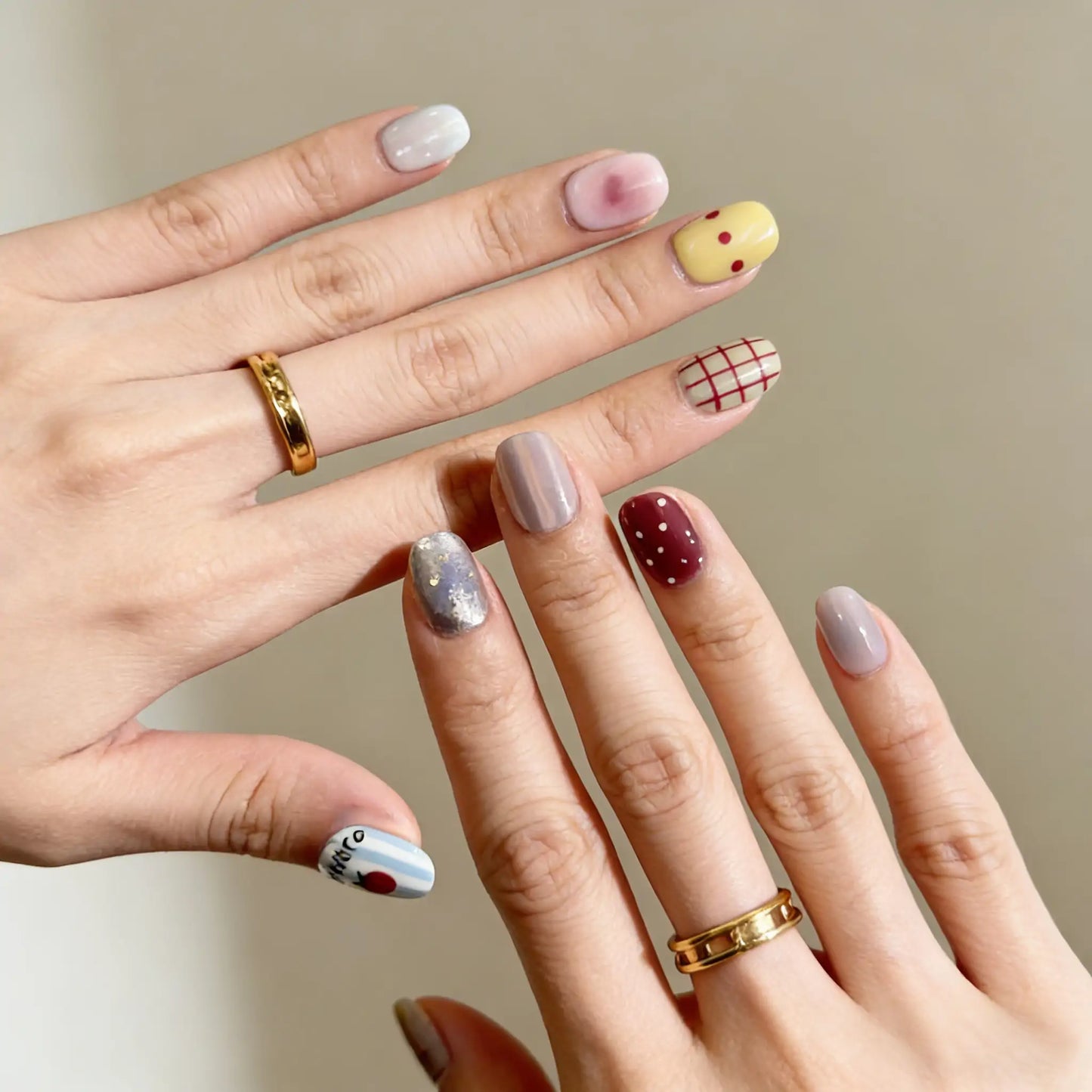 Tomato Star Press-On Nails side view UK